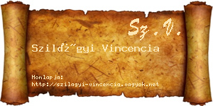 Szilágyi Vincencia névjegykártya